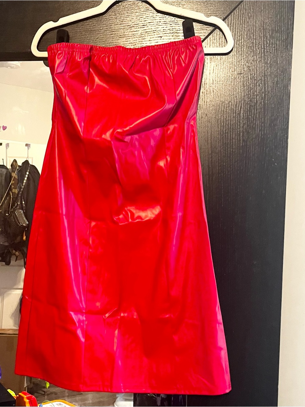New! Faux Leather Dress